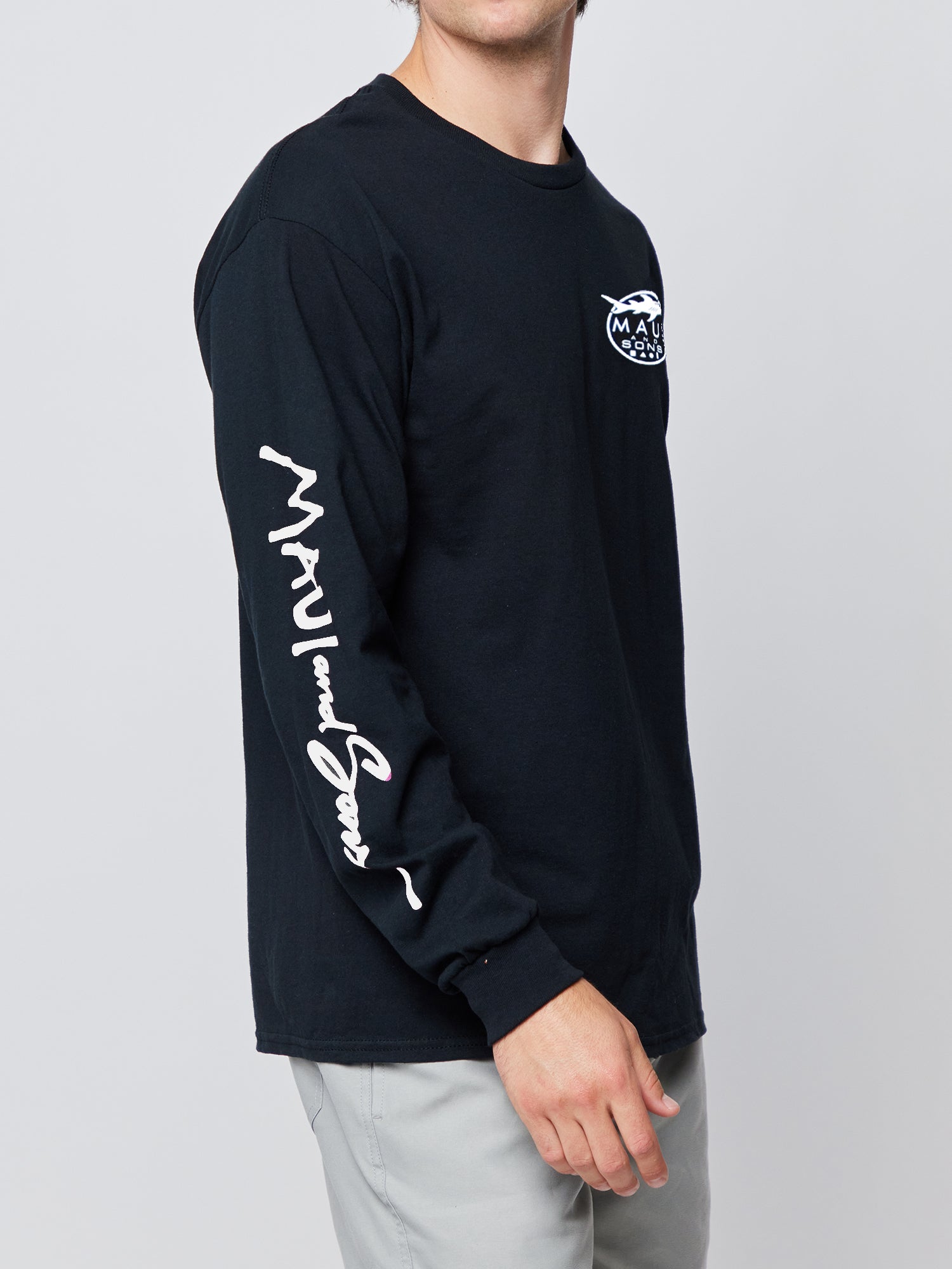 Maui and Sons Classic Shark Logo maglia manica lunga grigia