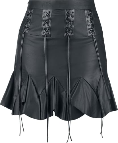 Gothicana by EMP minigonna L nera similpelle lacci