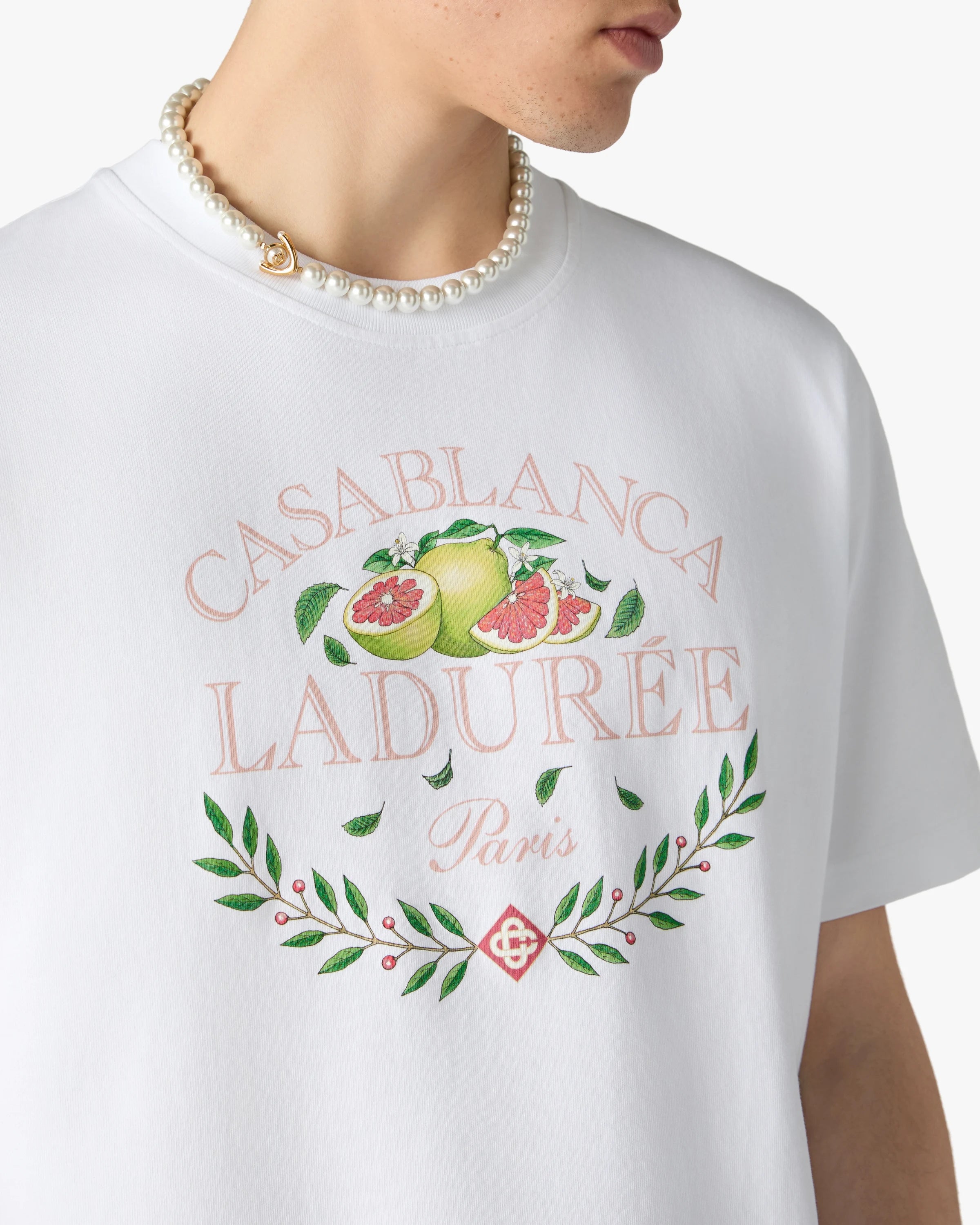 Casablanca Ladurée t-shirt bianca cotone bio unisex