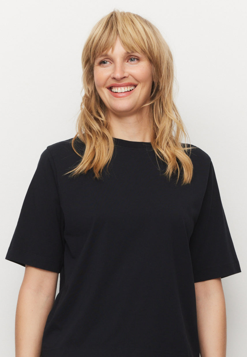 Recolution Azolla t-shirt nera cotone bio boxy fit