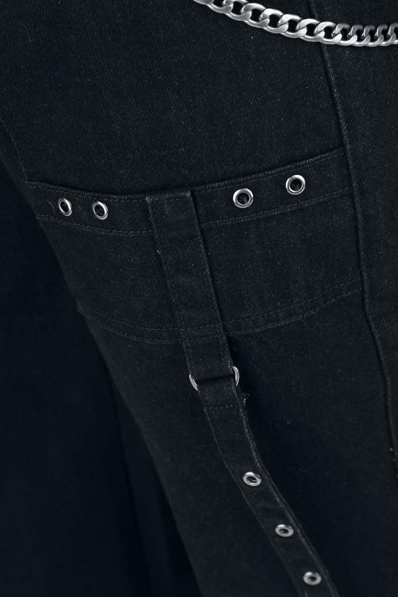 Gothicana by EMP Pantaloni Neri Donna Catene 29W/32L