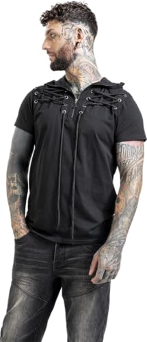 Gothicana by EMP T-Shirt Nera Cappuccio Lacci Taglia M