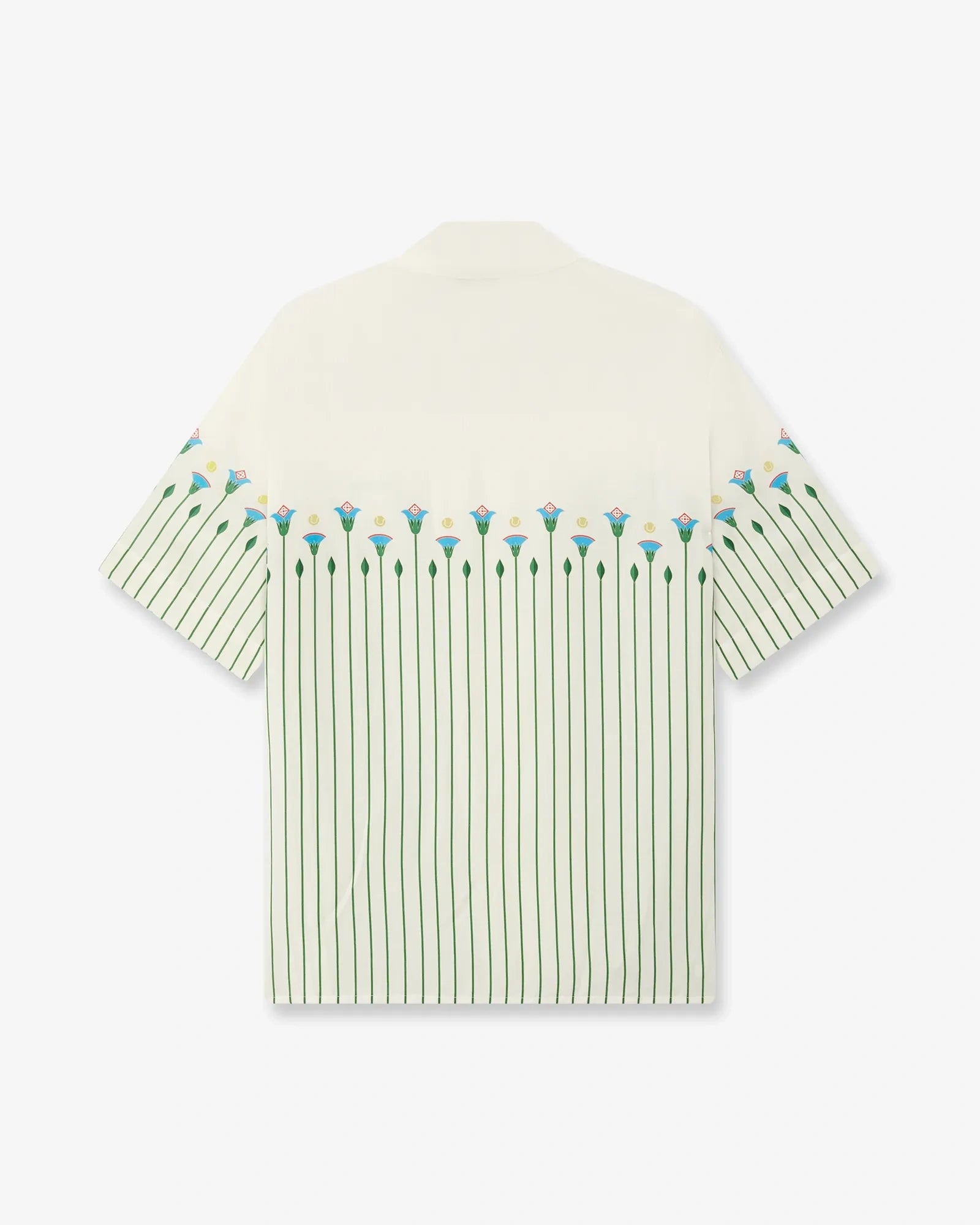 Casablanca Floral Stripe camicia uomo verde in lino