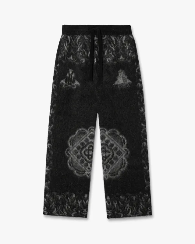 Casablanca Carpet pantaloni uomo neri miscela mohair