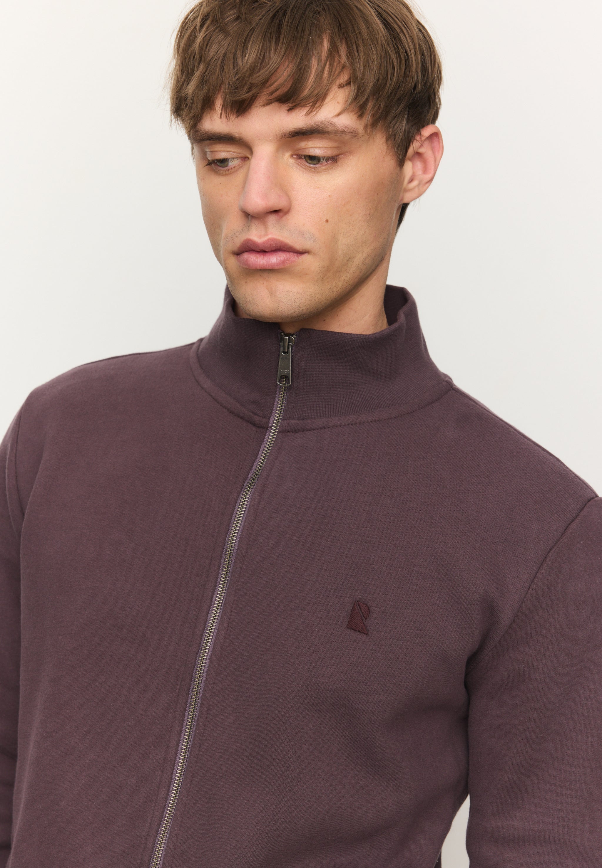 Recolution Camphor felpa con zip dark grape cotone bio