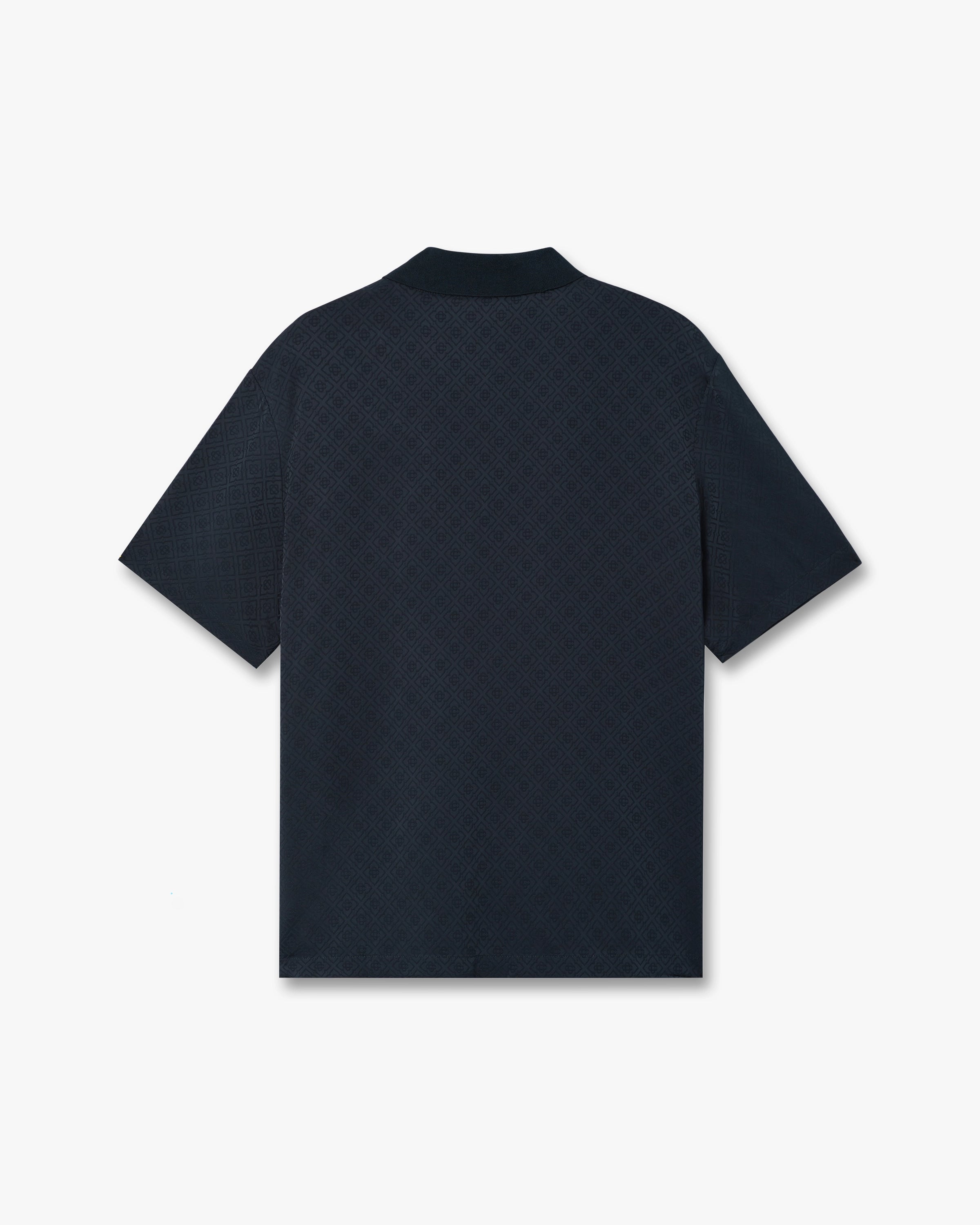 Casablanca Knit Collar polo uomo blu navy viscosa