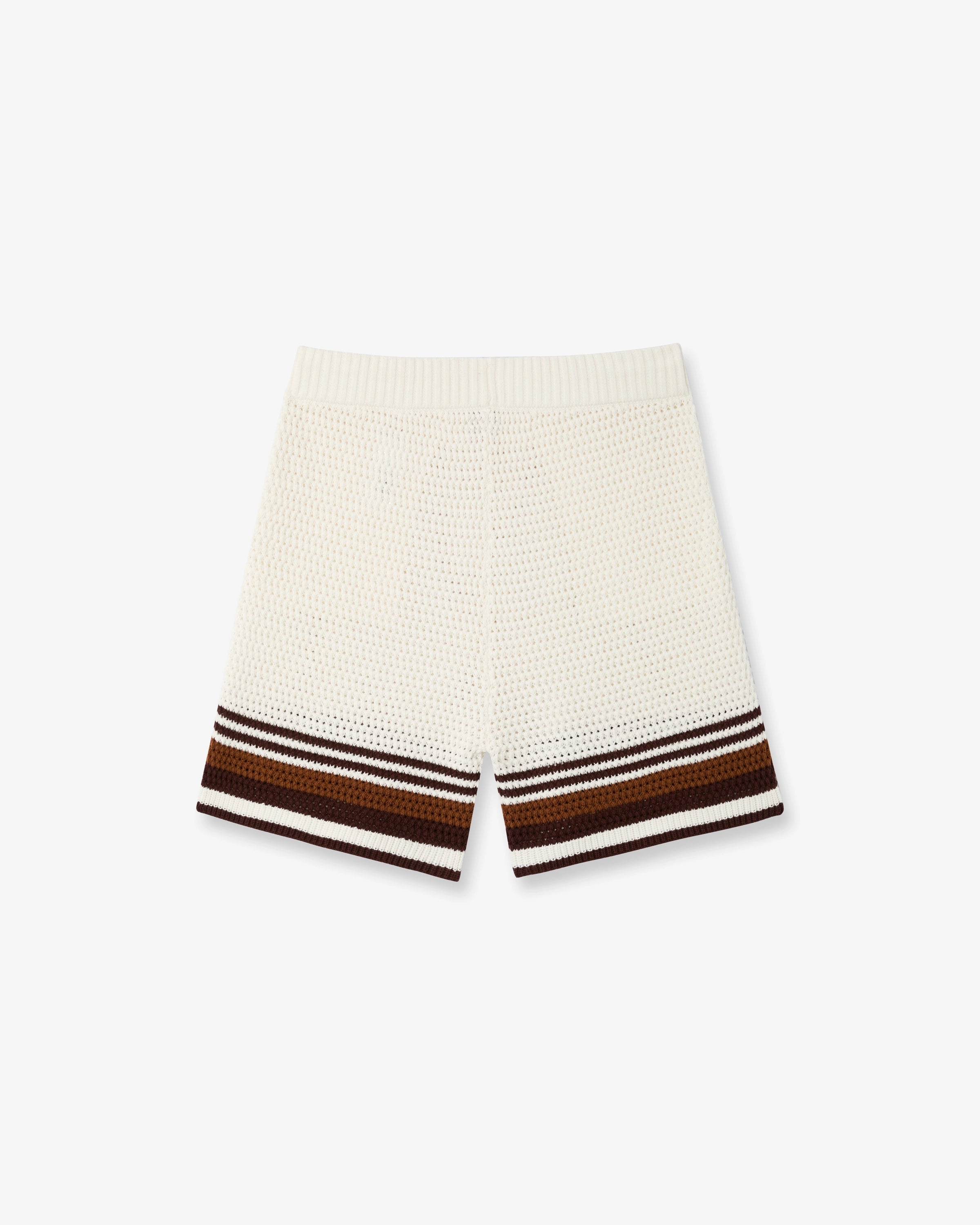 Casablanca Tennis Stripe Shorts Crochet Bianchi Marroni