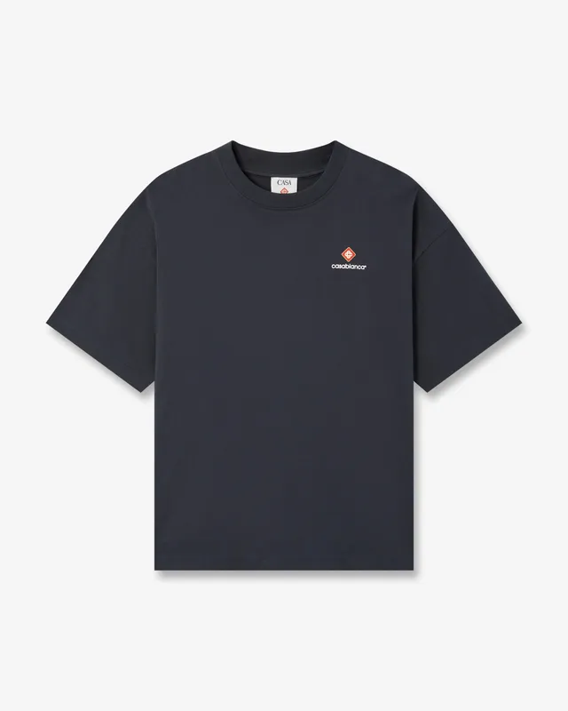 Casablanca Sport Type t-shirt cotone blu vestibilità oversize