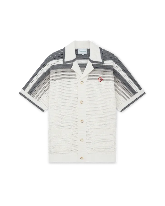 Casablanca Tennis Crochet camicia crochet bianca cotone
