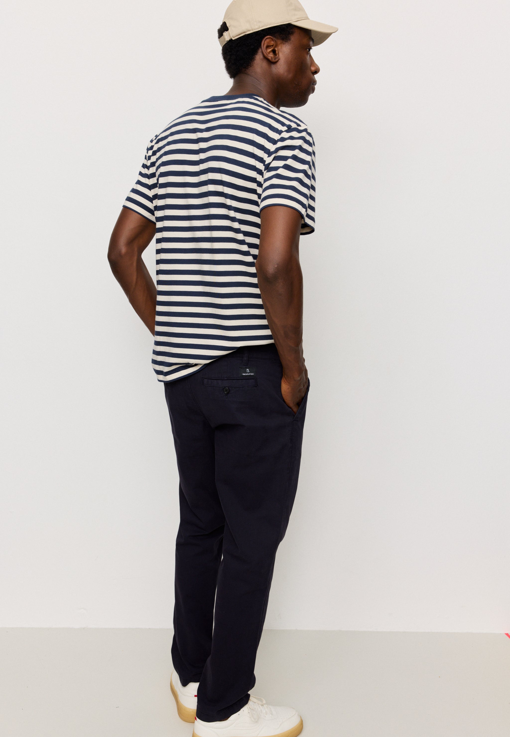 Recolution Kelp pantaloni chino blu navy cotone bio