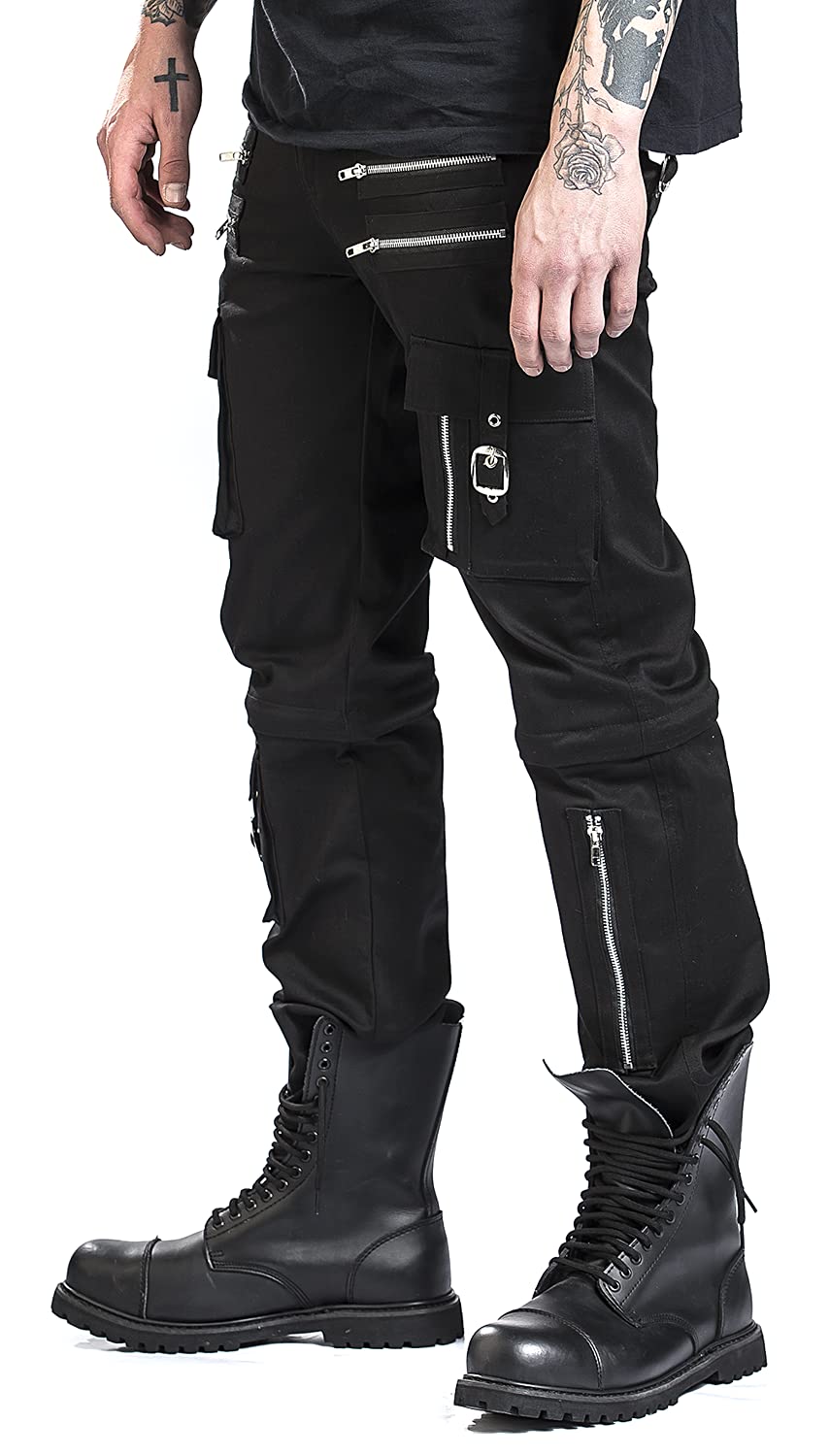 Gothicana by EMP Pantaloni Neri Staccabili W33L34 Gotici