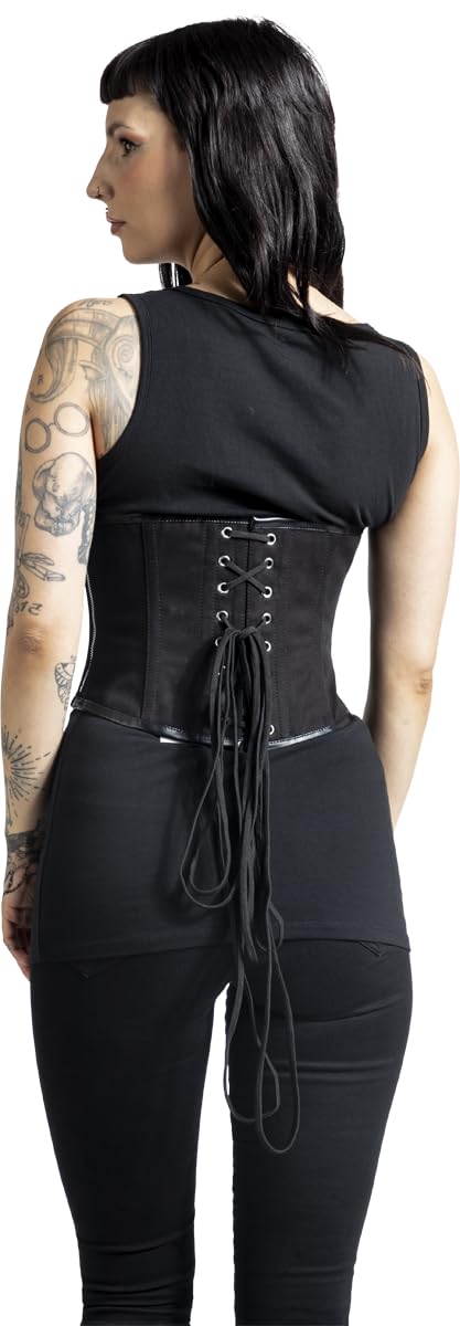 Gothicana by EMP corsetto nero pentacoli allacciato
