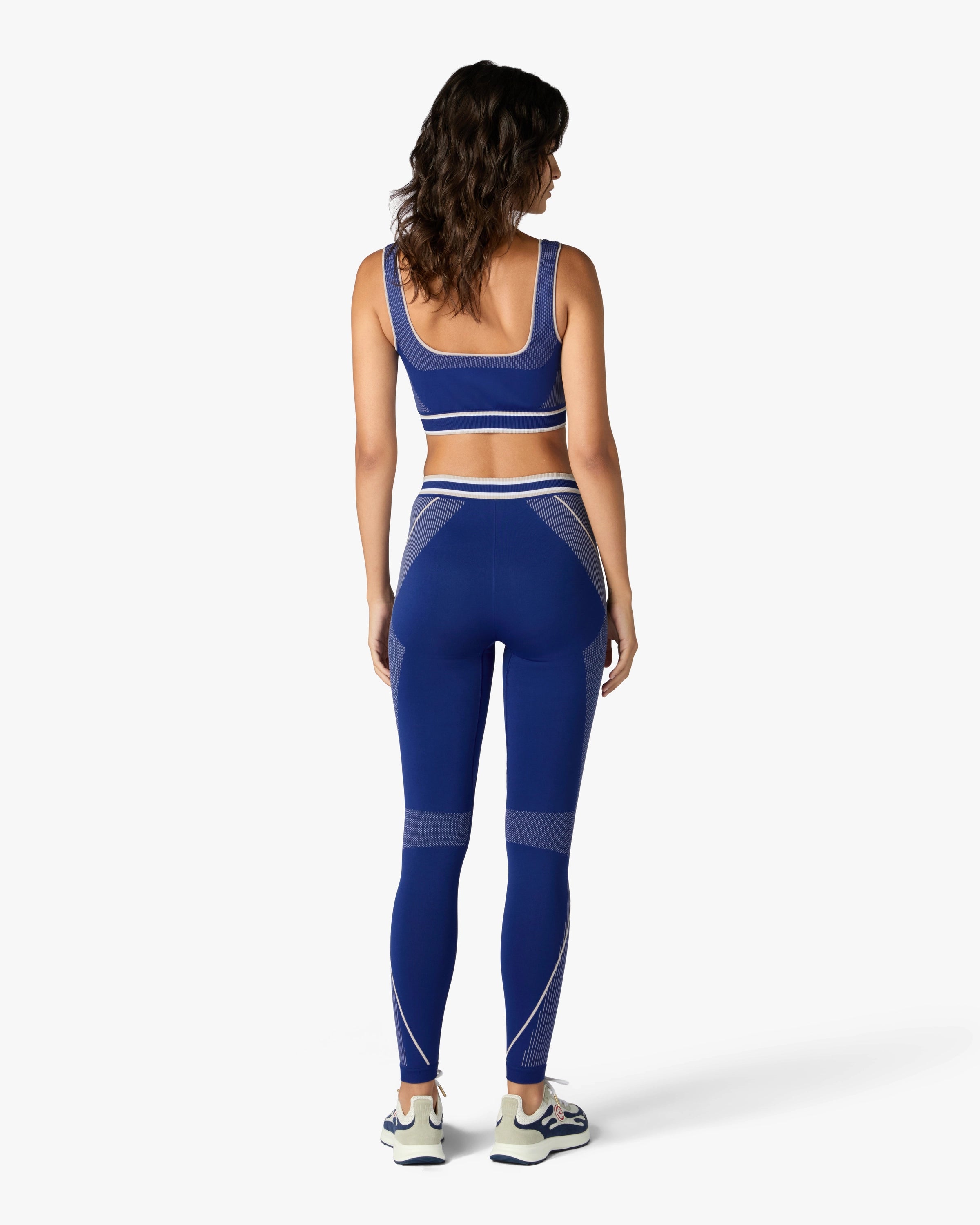 Casablanca bralette sportiva blu senza cuciture elasticizzata