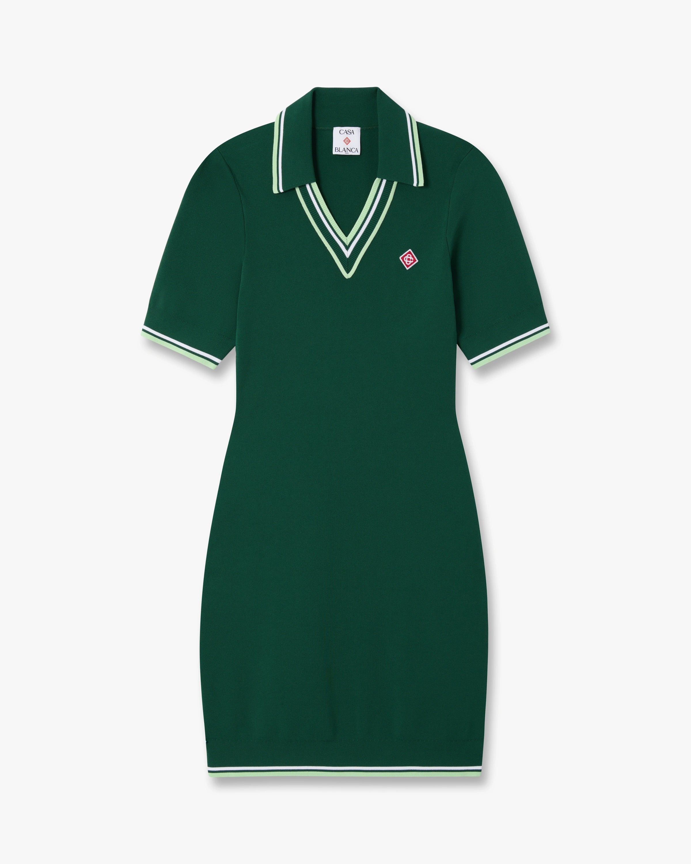 Casablanca V-Neck Polo mini abito verde viscosa