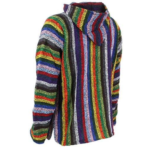Siesta Baja felpa con cappuccio XXL righe vibranti calda