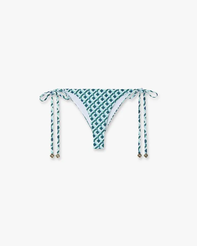 Casablanca Cubist CC Monogram slip bikini verde vita bassa