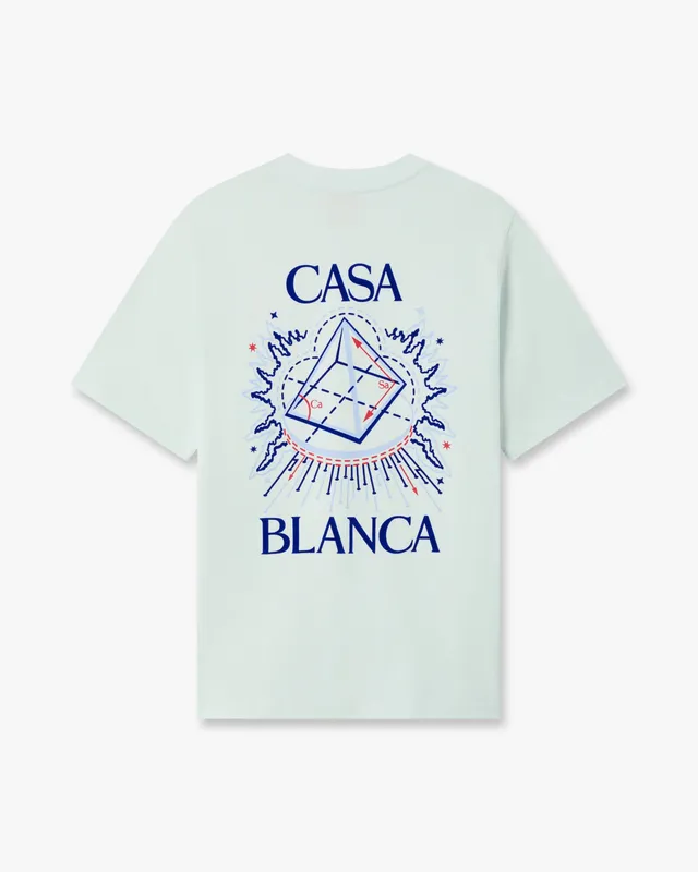 Casablanca Celestial Pyramid t-shirt cotone azzurra