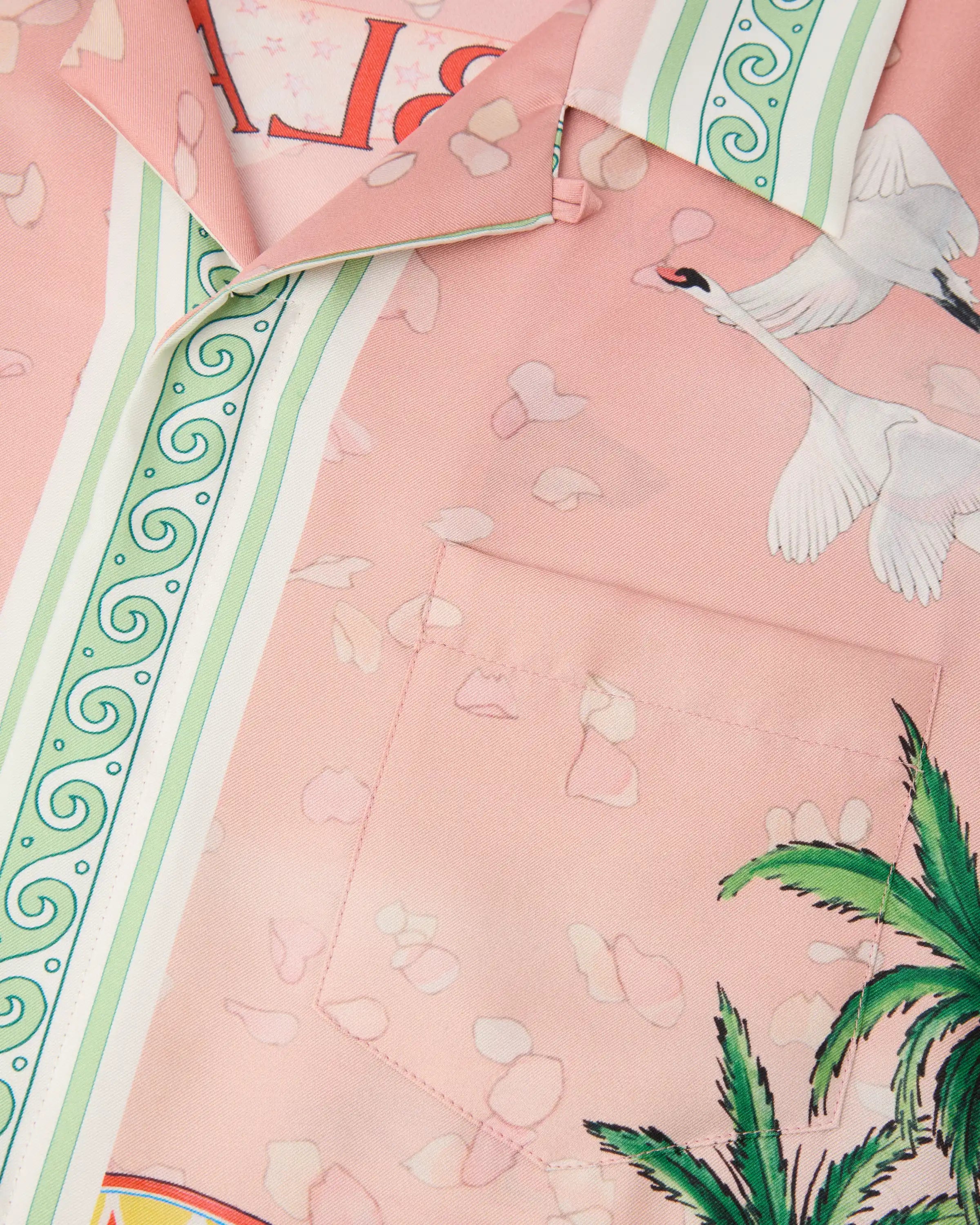 Casablanca Ethereal Camicia Seta Rosa Manica Corta