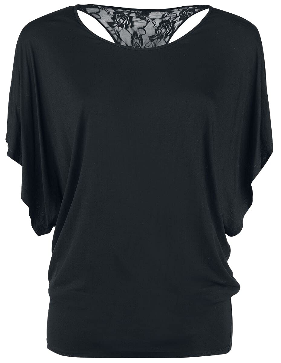 Gothicana by EMP t-shirt nera pizzo cotone