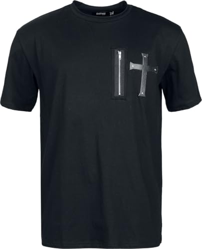 Gothicana by EMP T-Shirt Croce Zip Nera L cotone