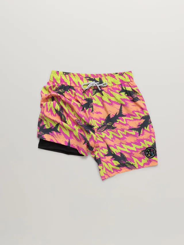 Maui and Sons Frenzy Pantaloncini Mare Rosa Uomo Compressione