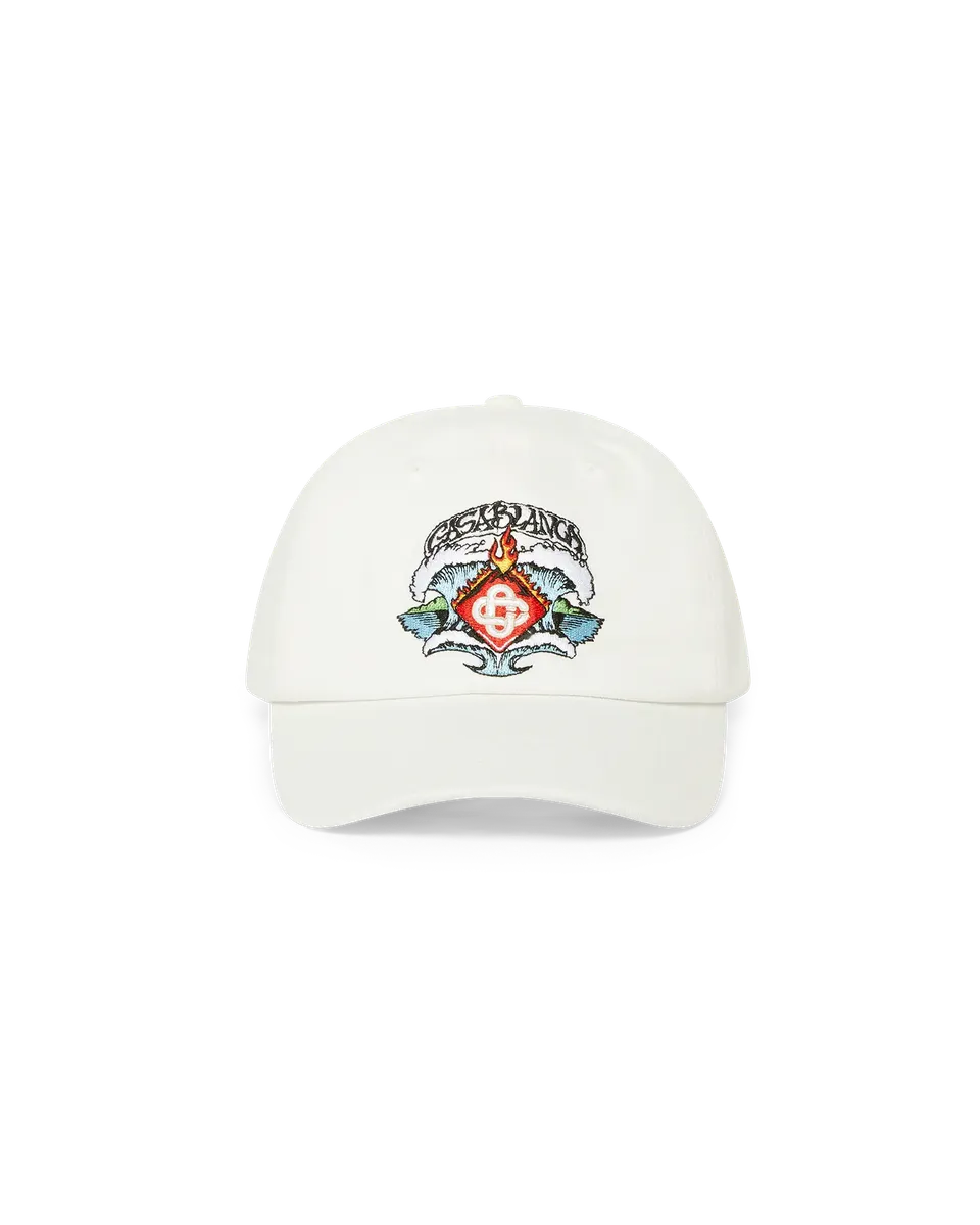 Casablanca Cappellino Waves Bambino Bianco Cotone