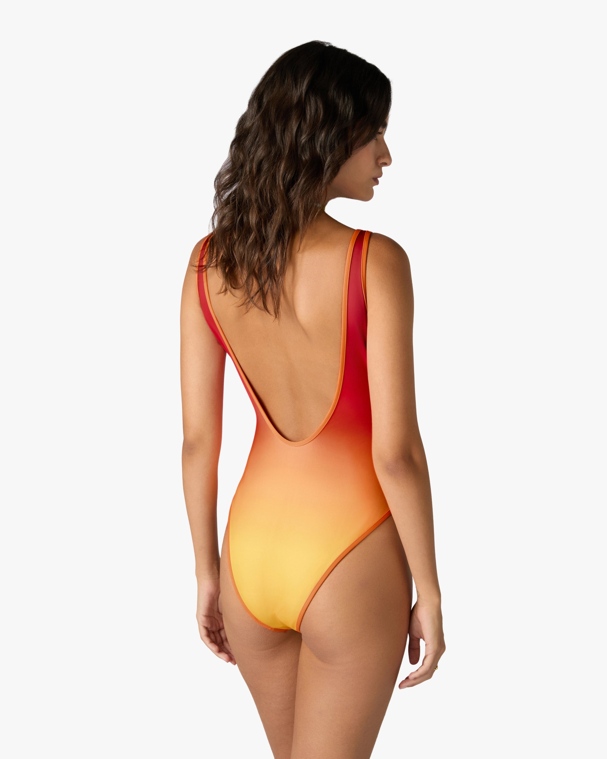 Casablanca Gradient costume intero rosso arancione