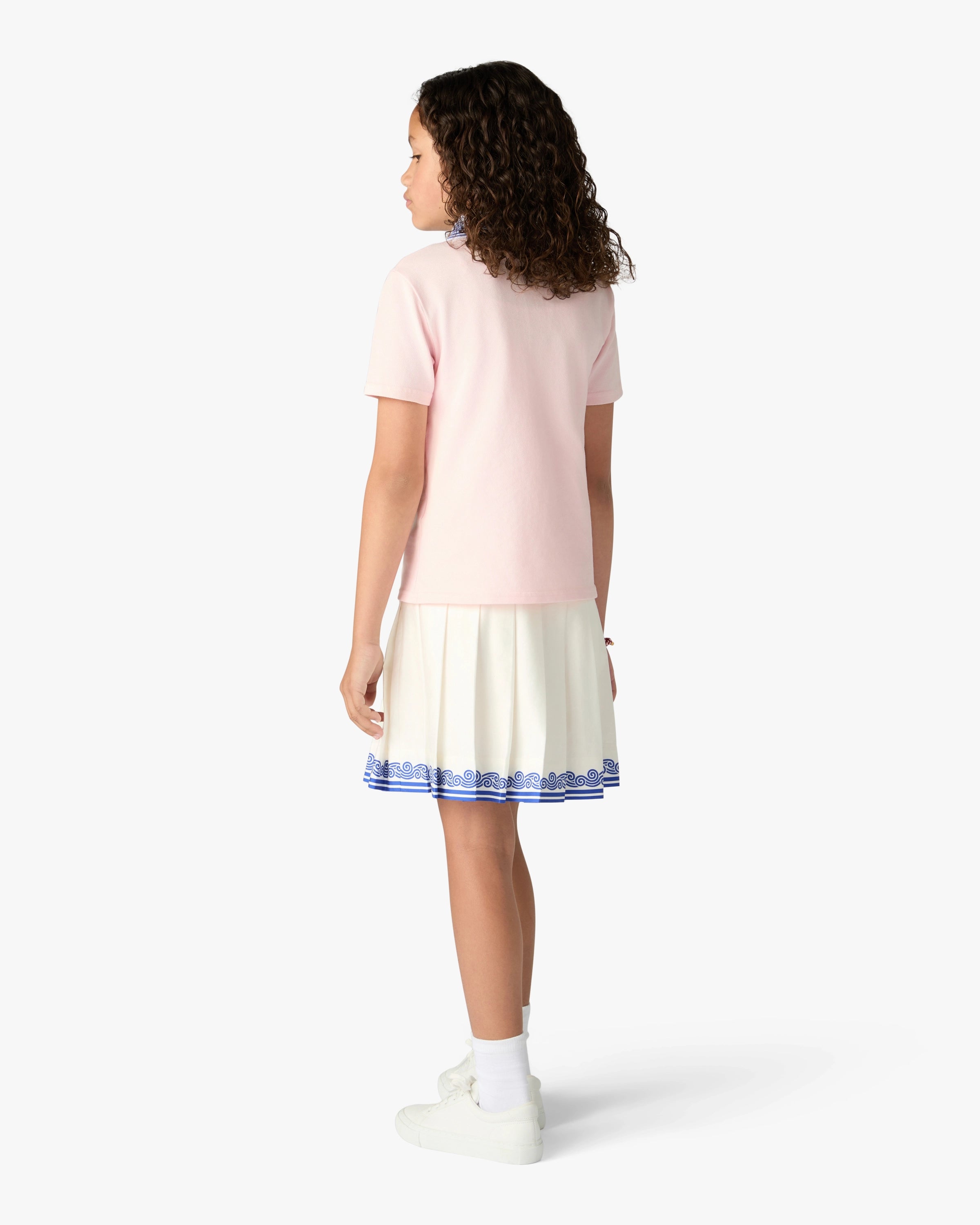 Casablanca Wave polo bambina rosa cotone piqué