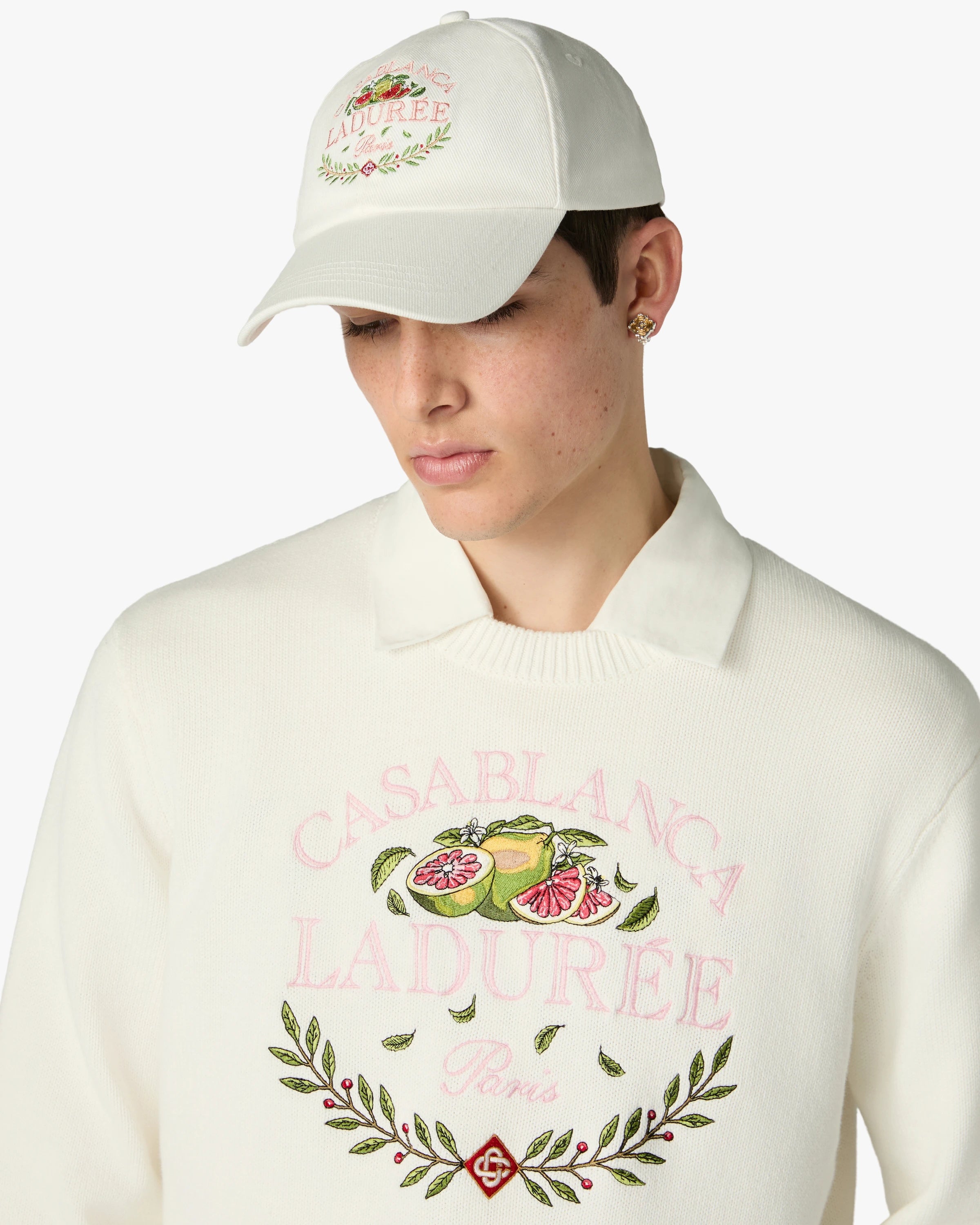 Ladurée x Casablanca cappellino bianco cotone