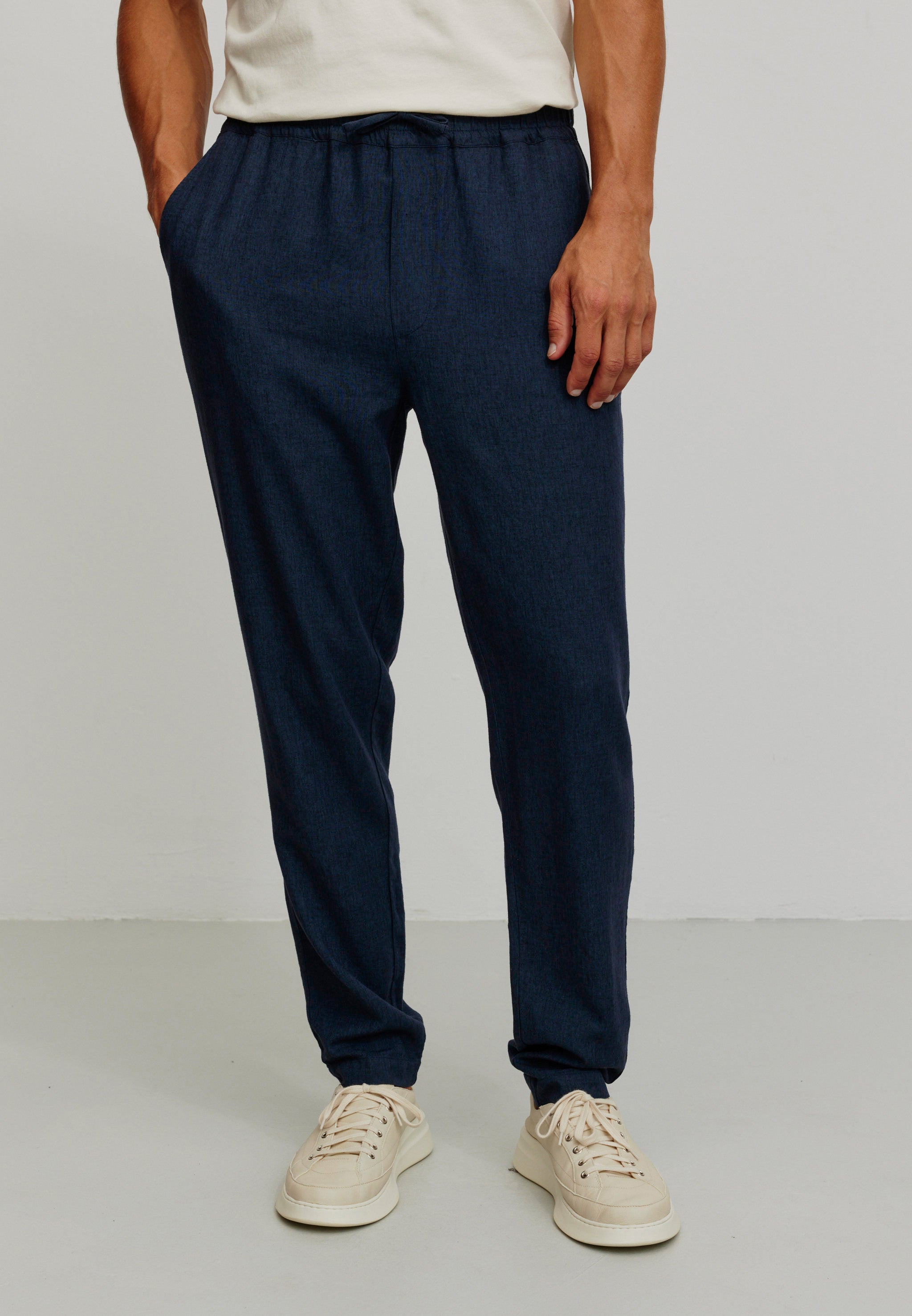 Recolution Tangelo pantaloni navy lino traspirante