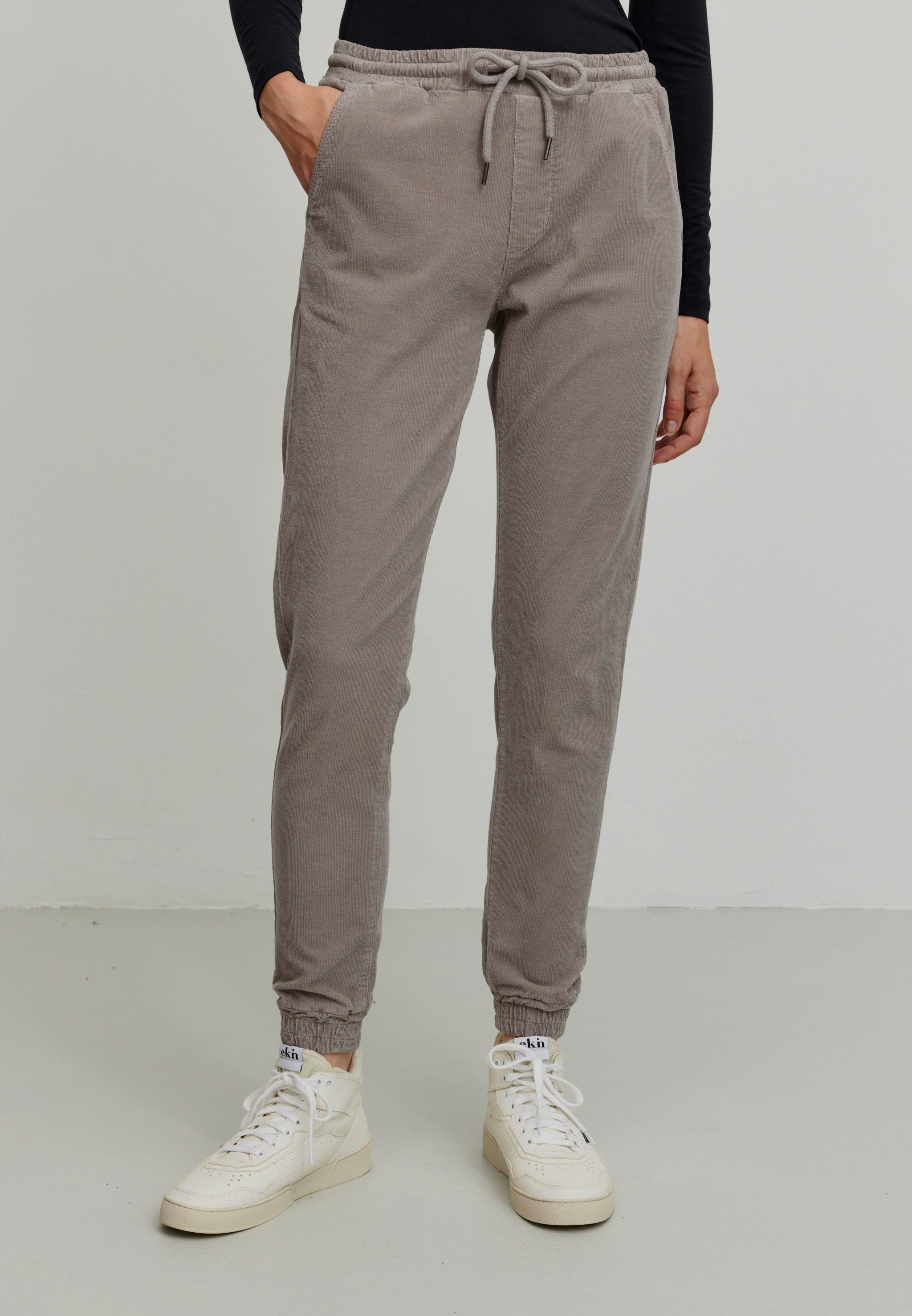 Recolution Chaiturus pantaloni chino marrone cord elasticizzato