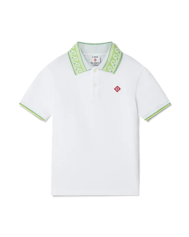 Casablanca Laurel Collar t-shirt bambino bianca cotone organico