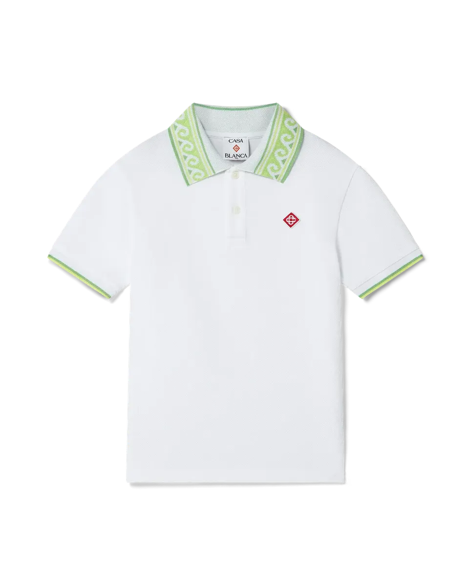 Casablanca Laurel Collar t-shirt bambino bianca cotone organico