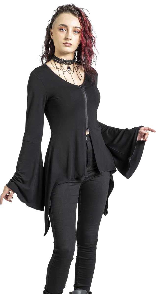 Gothicana by EMP cardigan nero L scollo V metallo