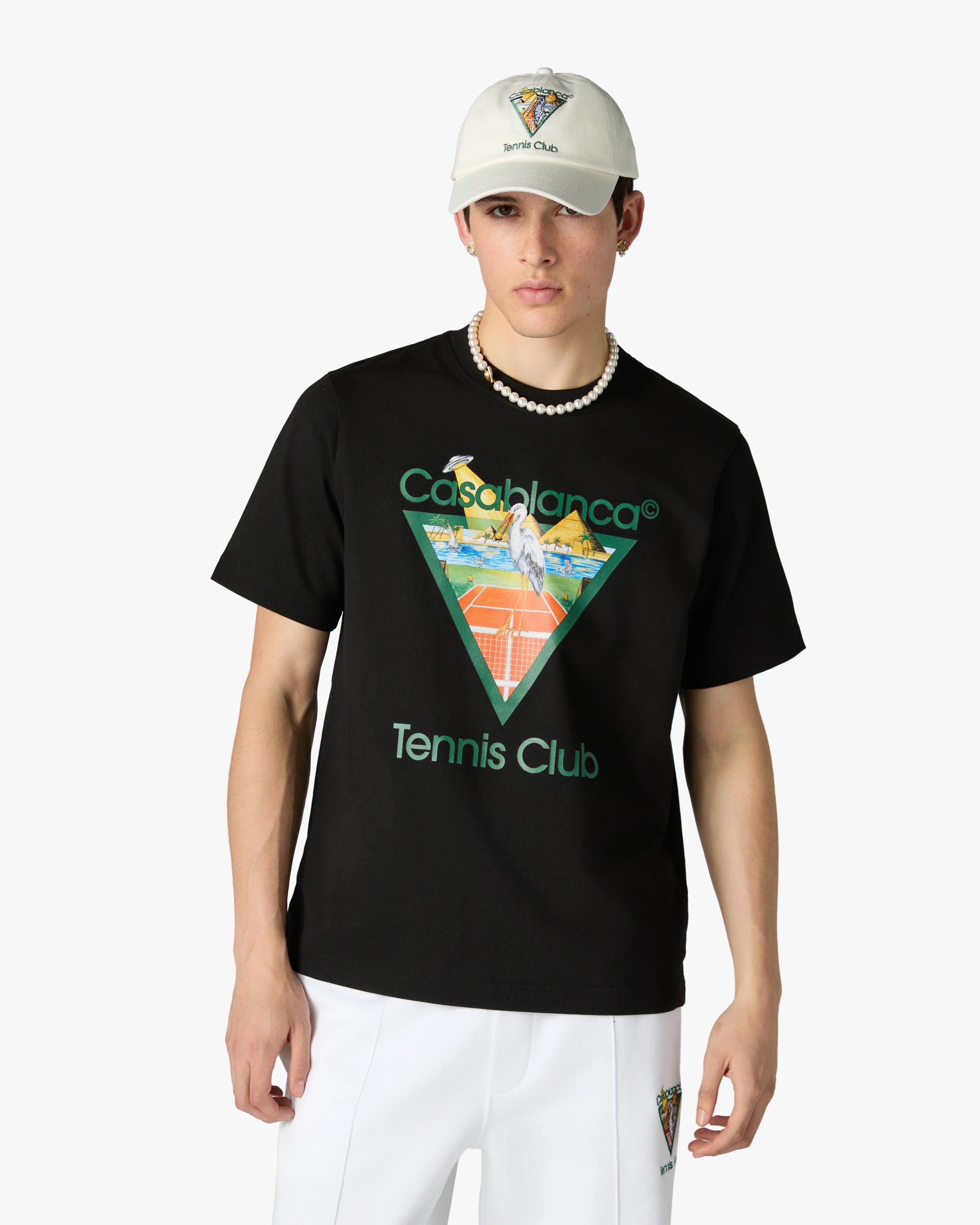 Casablanca Tennis Club Pyramid t-shirt nera
