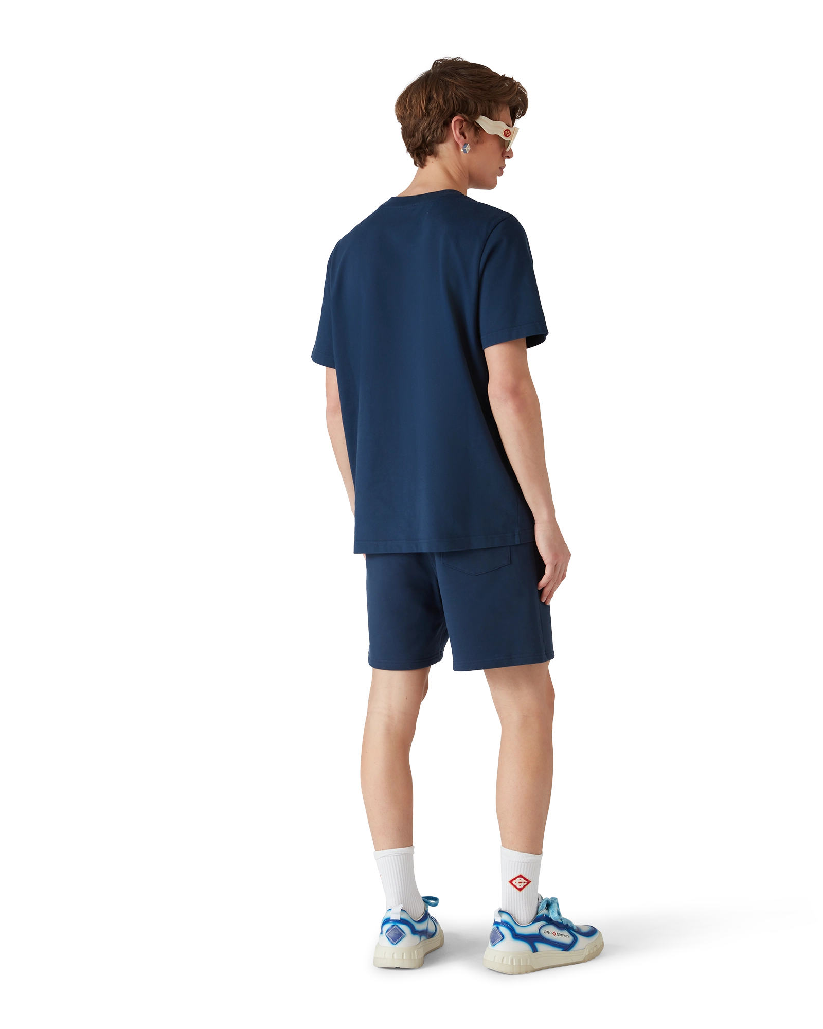 Casablanca Diamond Logo t-shirt navy cotone bio
