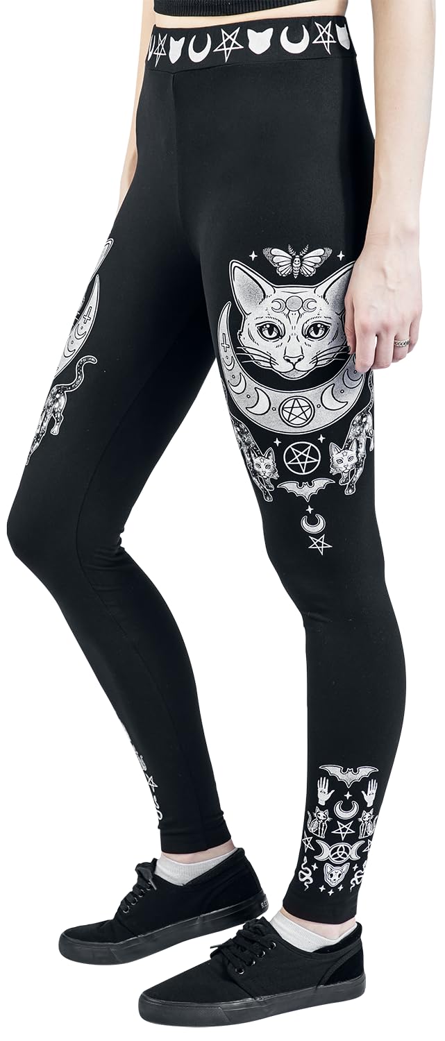 Gothicana by EMP Leggings Neri Cintura Elastica Taglia L