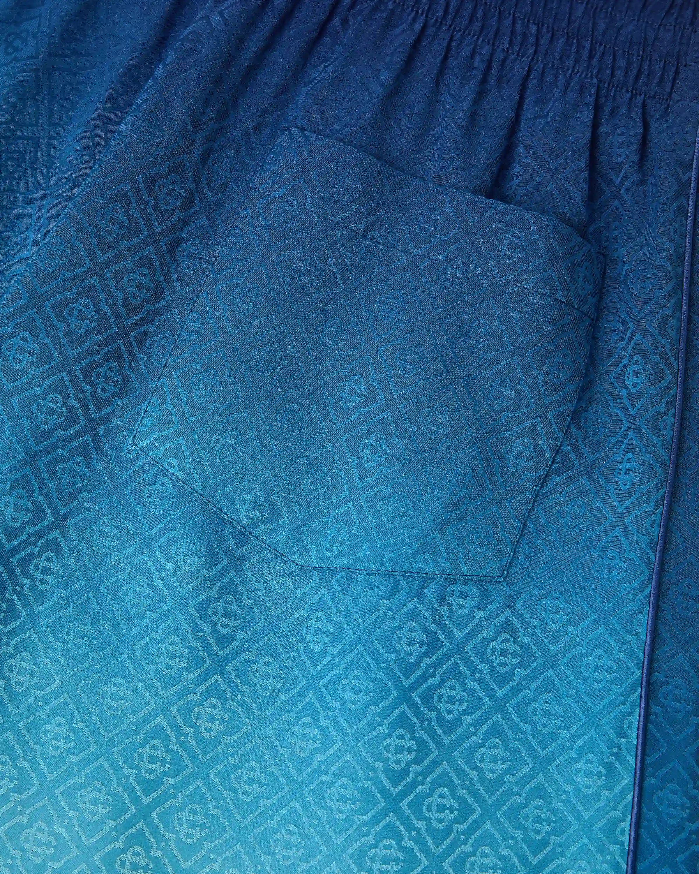 Casablanca Gradient Monogram pantaloni jacquard blu verde