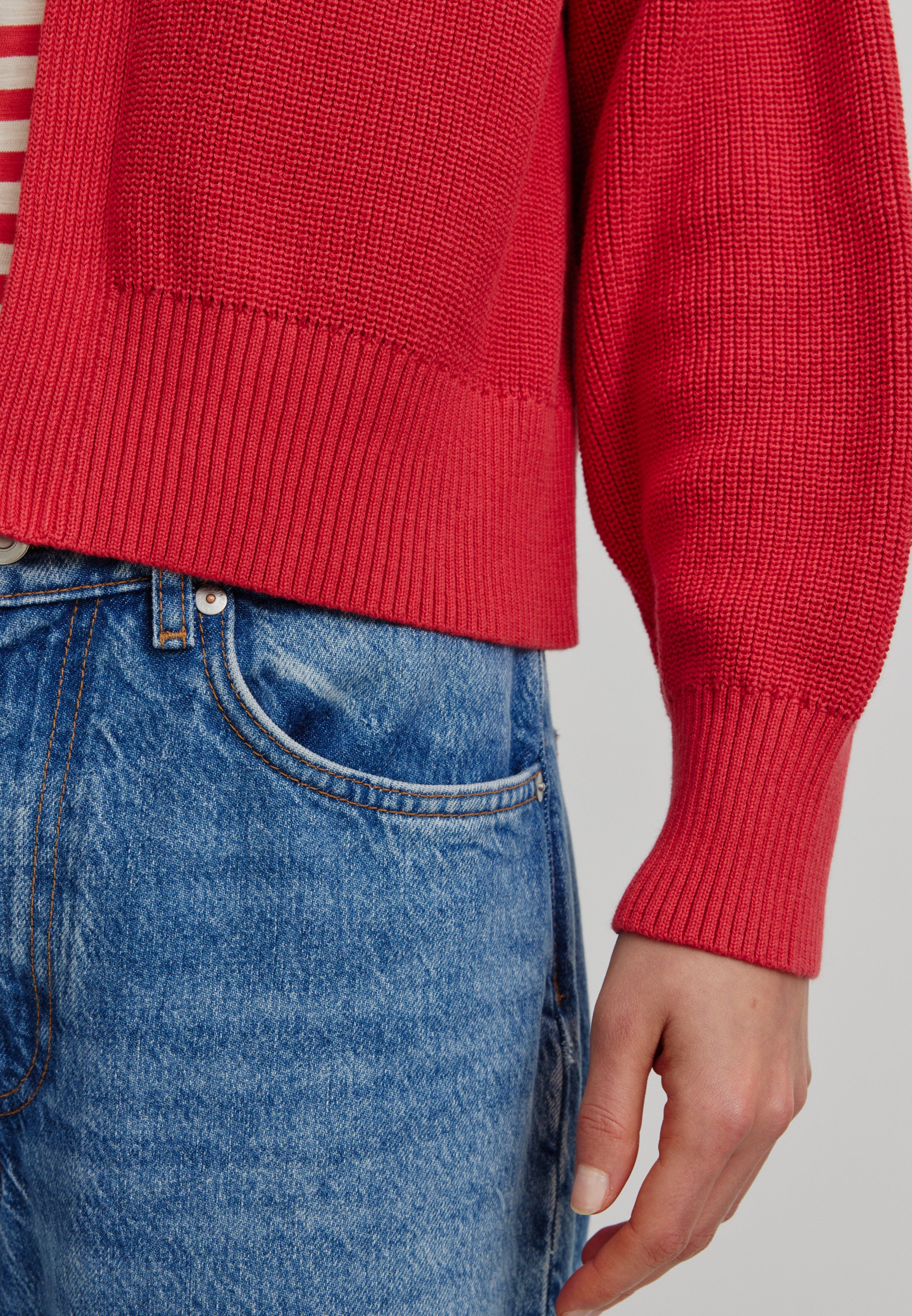 Recolution Moringa cardigan cotone bio rosso comodo
