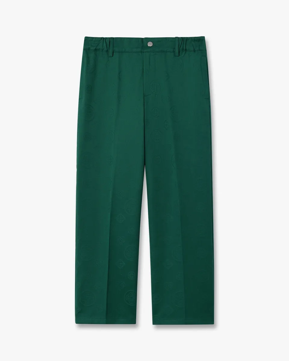 Casablanca Children's Green Monogram Chino Trousers bimbo verdi