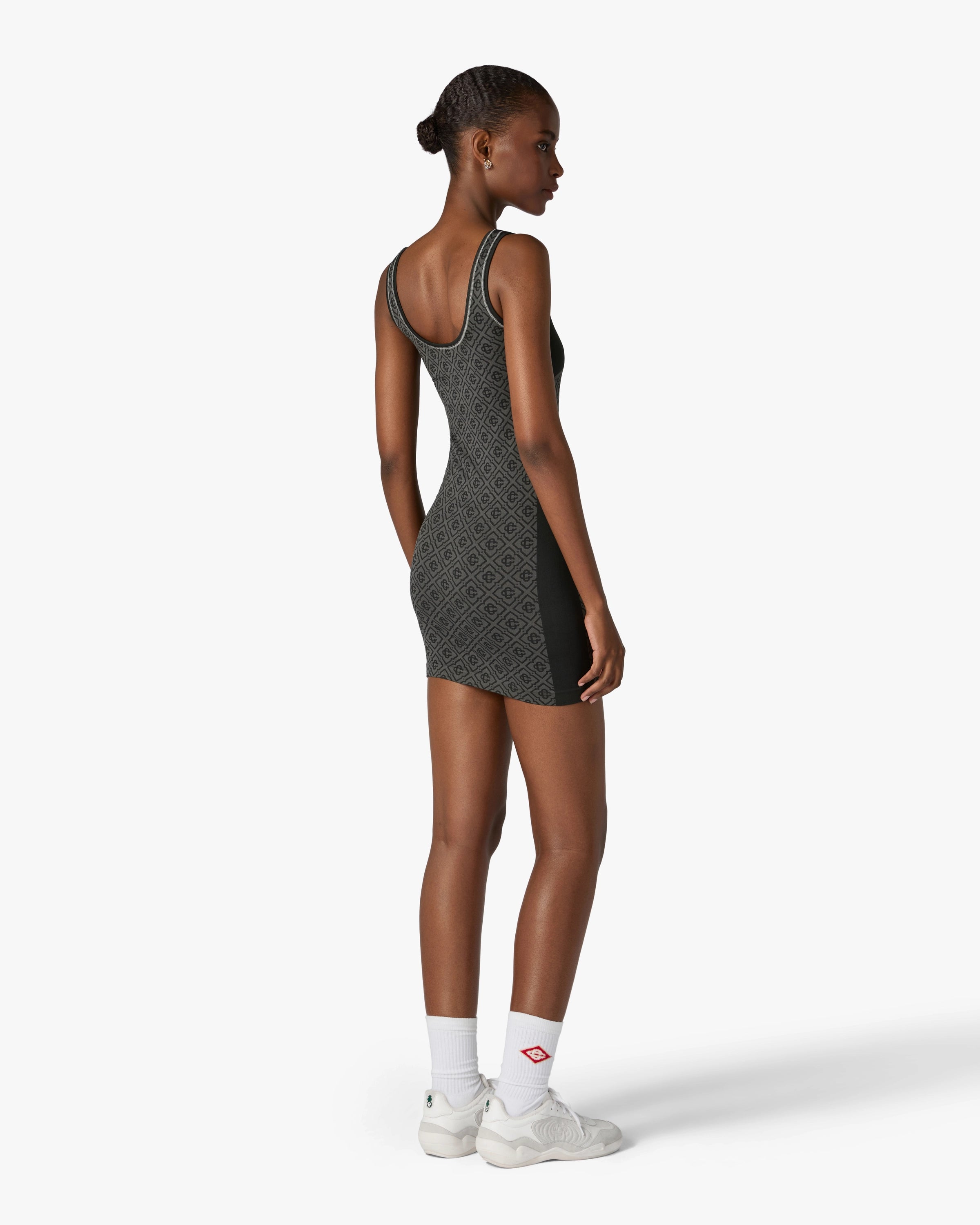 Casablanca Monogram mini dress grigio stretch