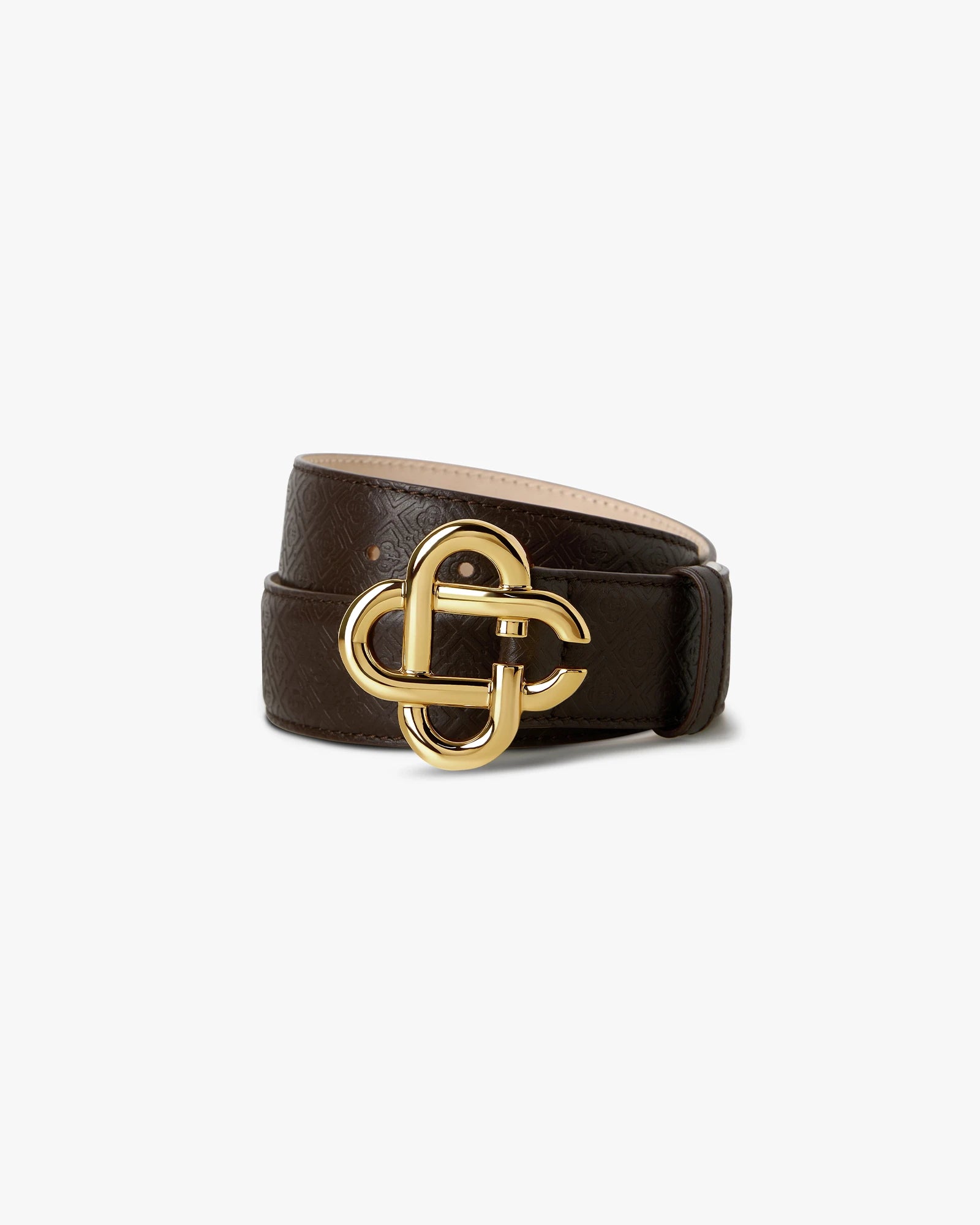 Casablanca Monogram CC cintura pelle marrone oro