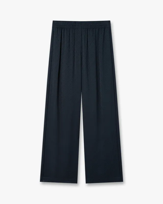 Casablanca Monogram pantaloni tuta viscosa navy
