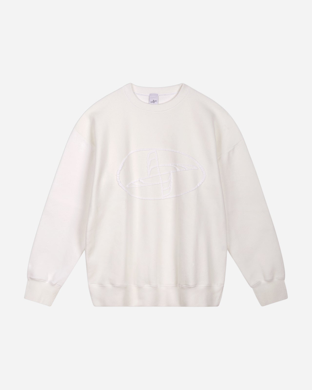 Noskra White Knitted Logo felpa bianca girocollo