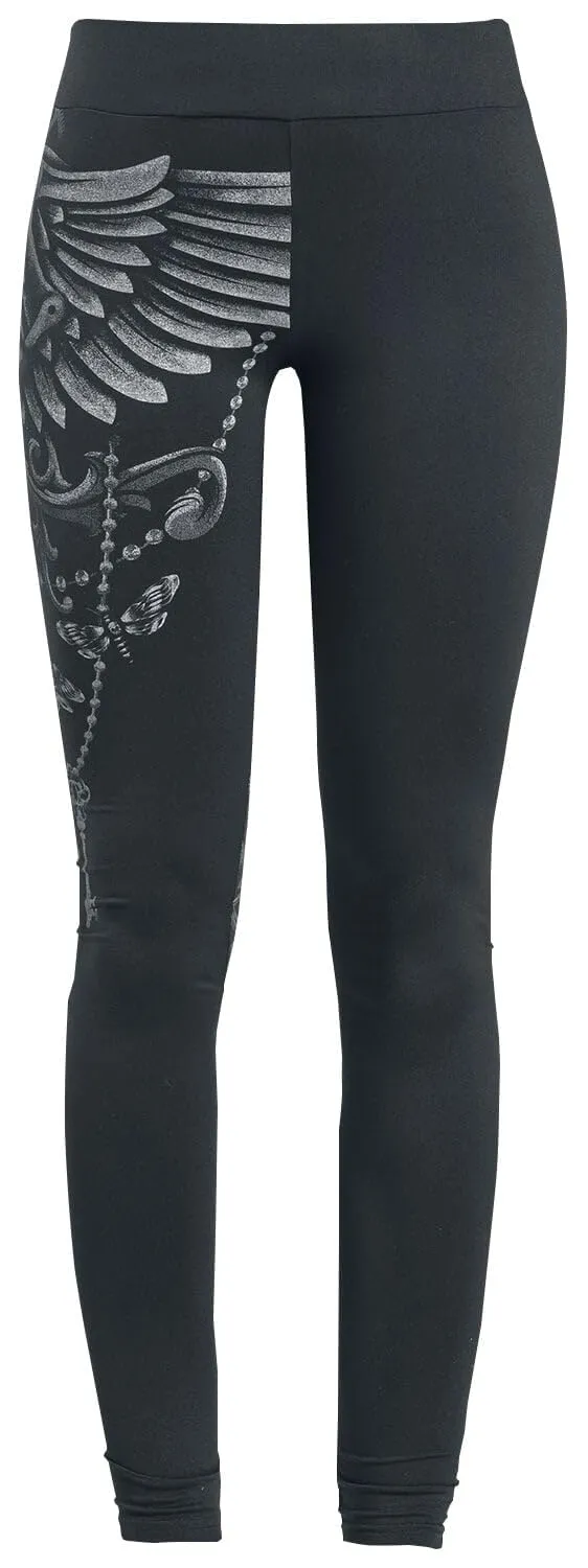 Gothicana by EMP leggings donna neri stampa rock XXL