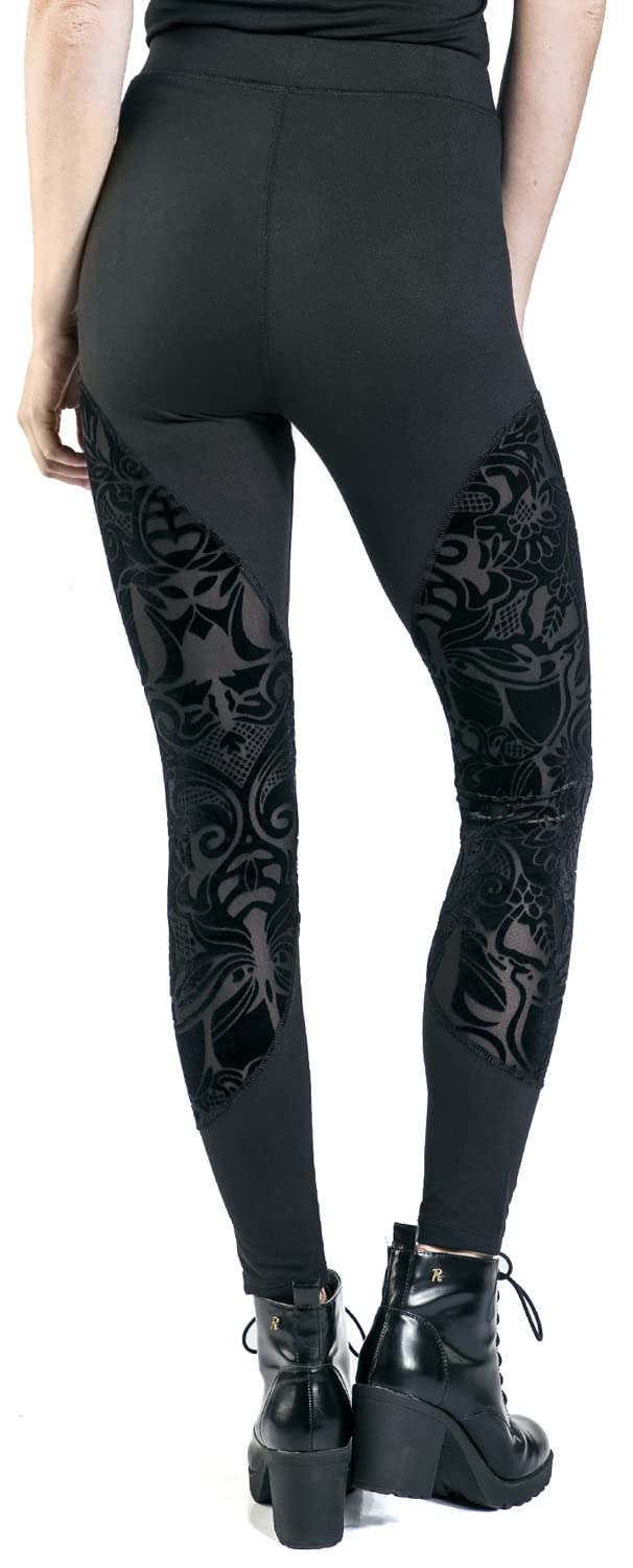 Gothicana by EMP Leggings Neri Floccati XXL Gothic