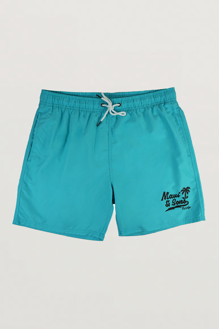 Maui and Sons Florida Palms Pool Shorts costume blu