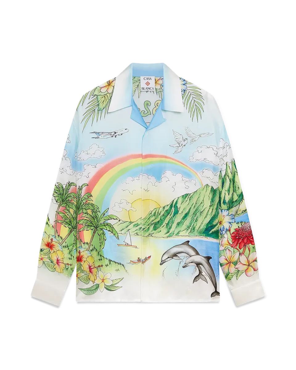 Casablanca Aloha camicia seta maniche lunghe