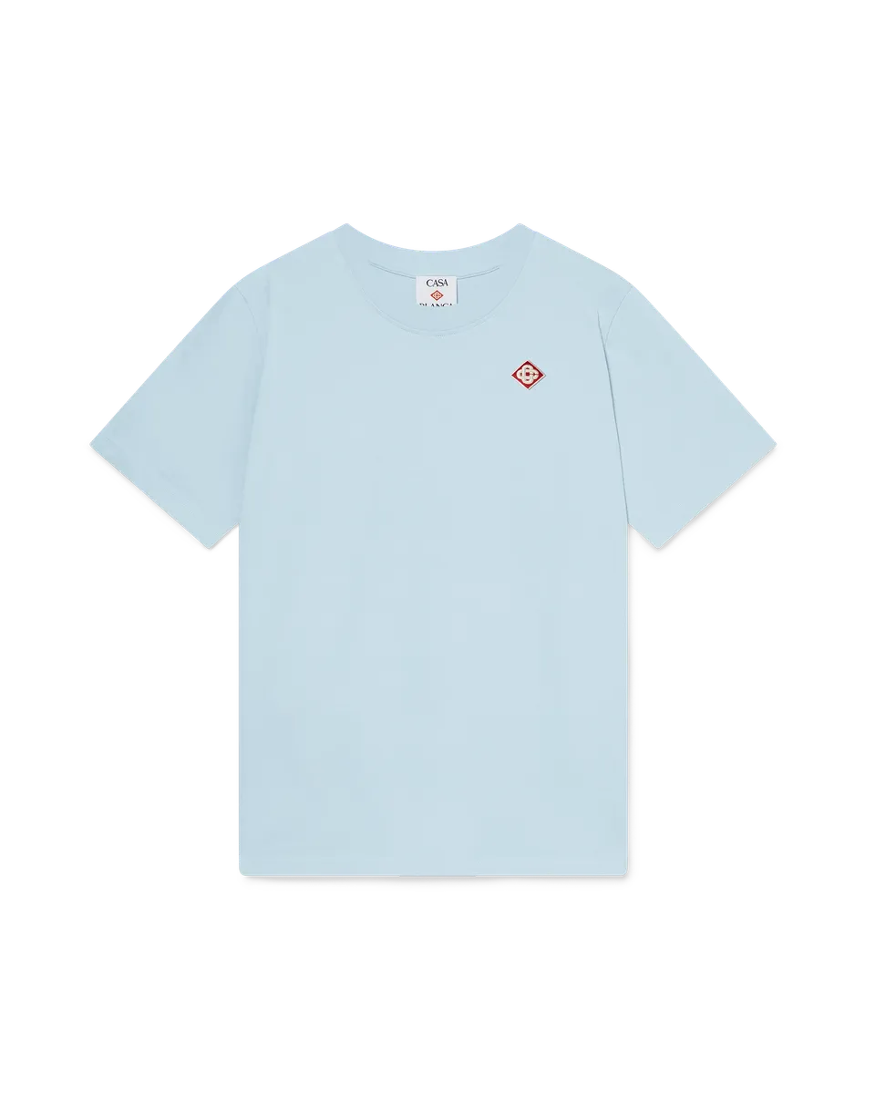Casablanca Diamond Logo T-Shirt Uomo Azzurra Cotone Bio