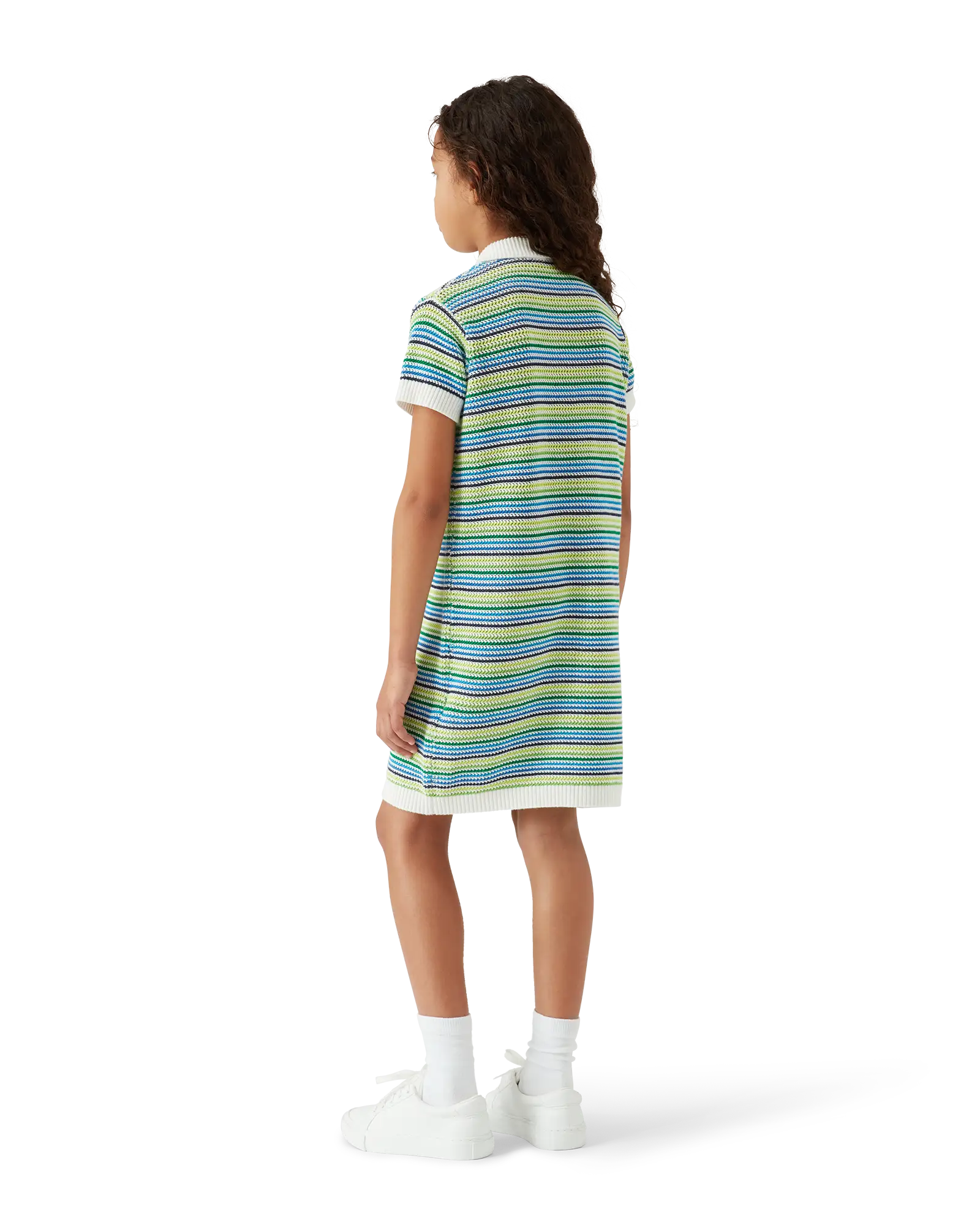Casablanca Stripe abito bambina verde cotone